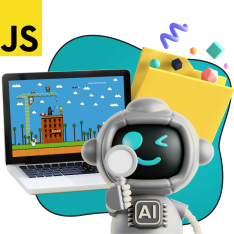 Язык программирования JavaScript + AI. Проектное обучение + геймификация + AI-помощники - КИБЕРшкола программирования для детей, компьютерные курсы для школьников, начинающих и подростков - KIBERone г. Мытищи
